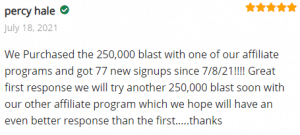 Extreme Lead Program Review - We Purchased the 250,000 blast with one of our affiliate programs and got 77 new signups since 7/8/21!